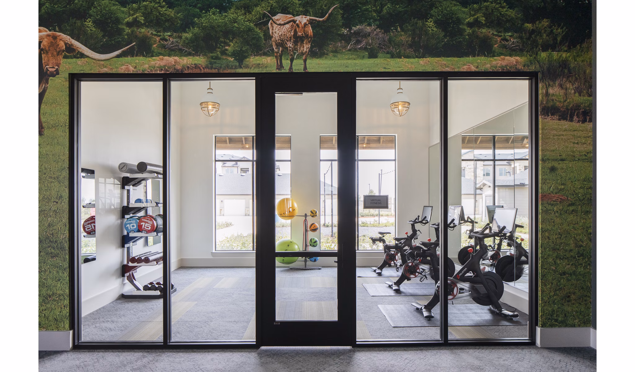 Fitness center with state-of-the-art equipment at Broadstone Cross Creek Ranch Apartments