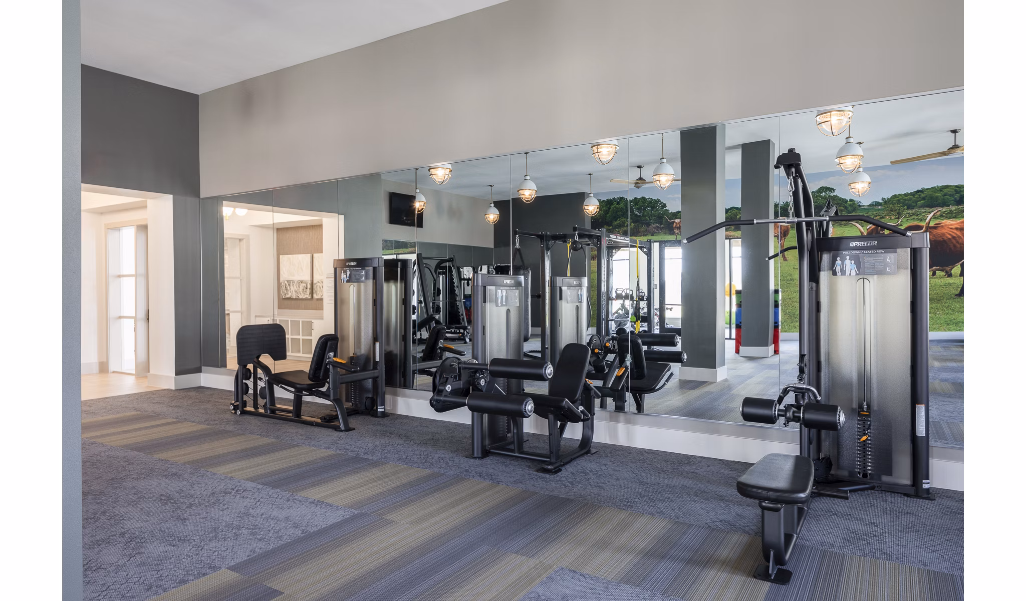 State-of-the-art fitness center with modern equipment at Broadstone Cross Creek Ranch Apartments