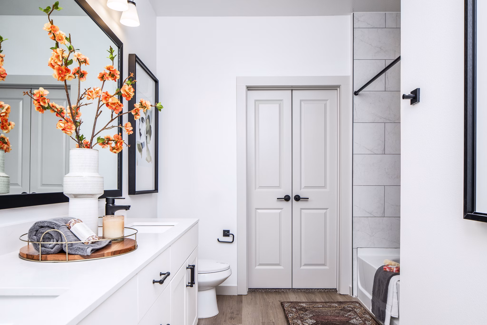 Modern bathroom with elegant fixtures at Broadstone Jordan Ranch Apartments
