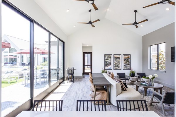 Elegant clubhouse with modern design at Broadstone Jordan Ranch Apartments, perfect for luxury gatherings and events