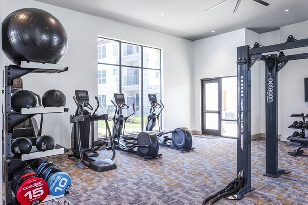 Modern fitness center with state-of-the-art equipment at Broadstone Jordan Ranch Apartments