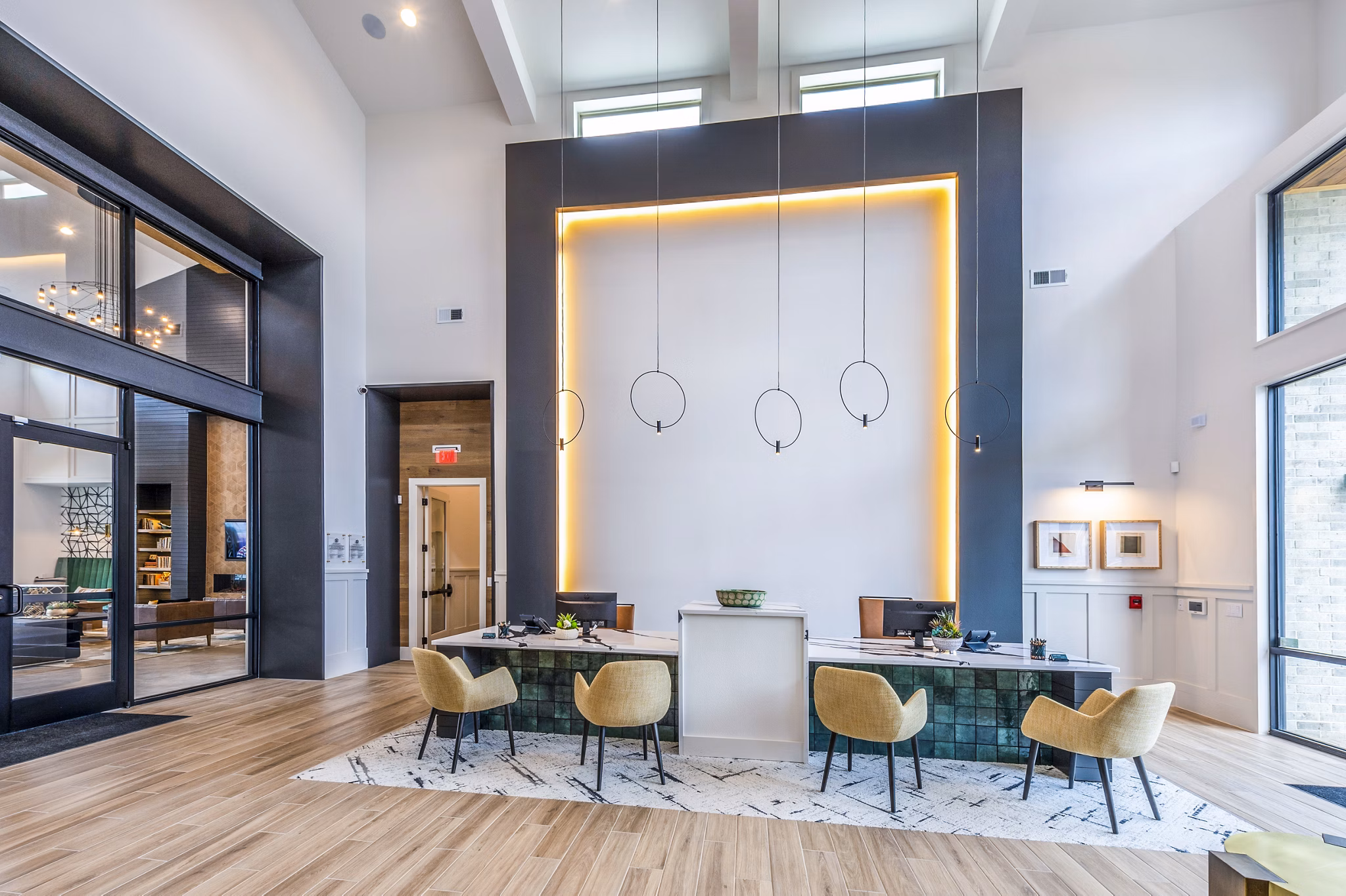 Elegant clubhouse and leasing office at Lenox Grand West Apartments