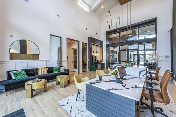 Elegant clubhouse and leasing office at Lenox Grand West Apartments featuring modern design and luxurious amenities