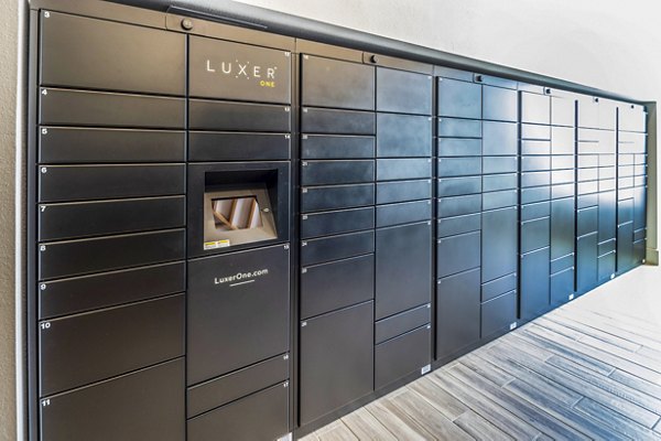package parcel lockers at Lenox Grand West Apartments