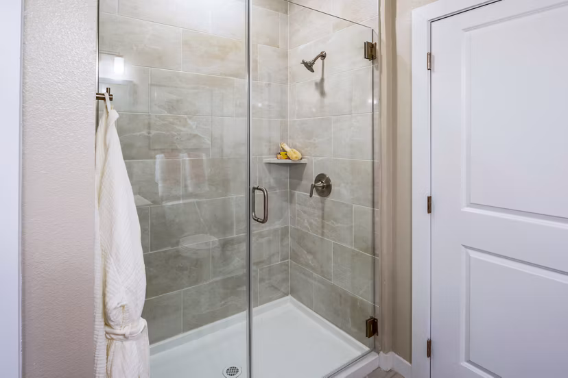 Modern bathroom with sleek fixtures at The Madison Apartments, a luxury living space with elegant design and amenities