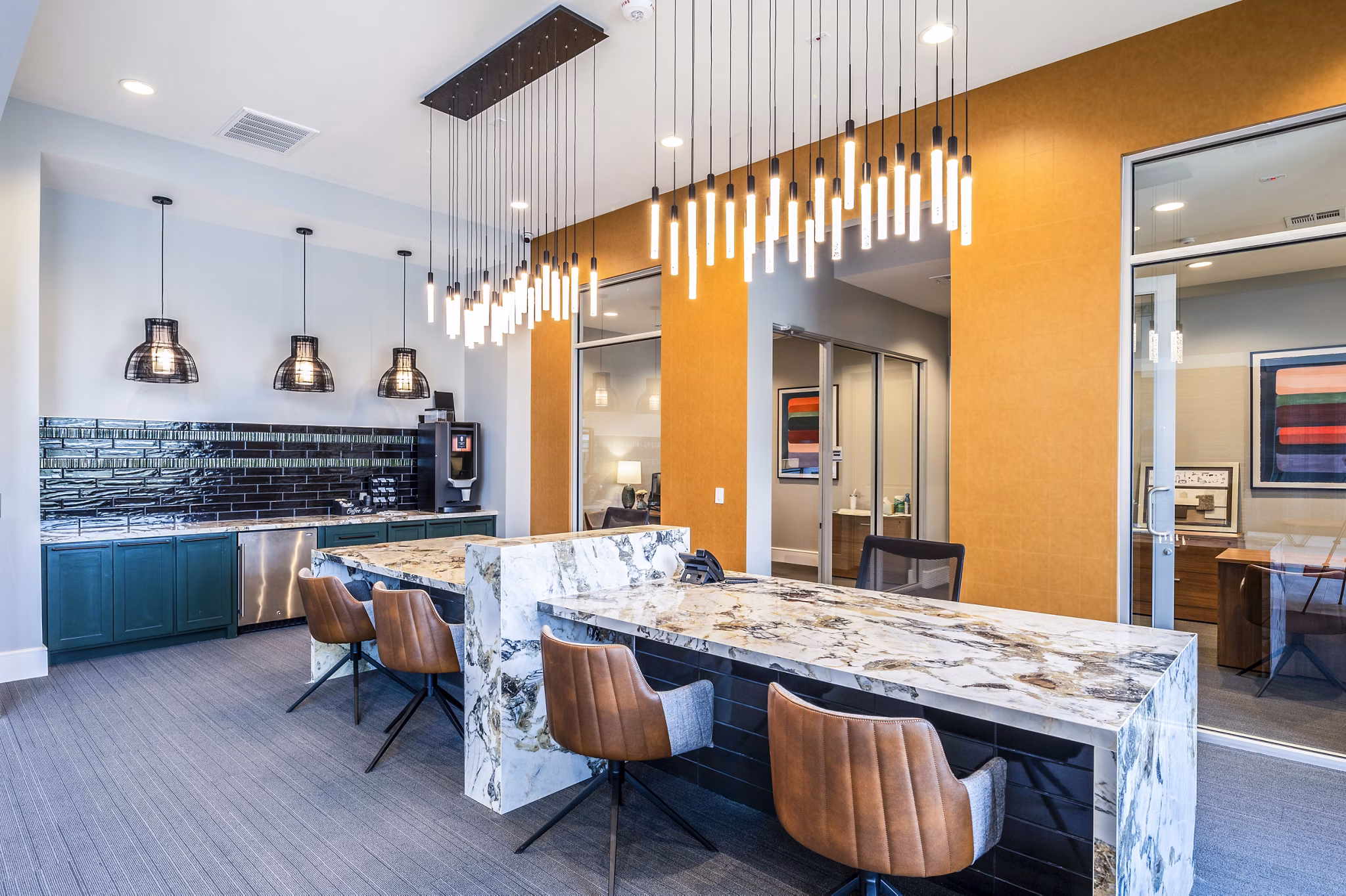 Clubhouse lobby featuring modern design elements at The Madison Apartments
