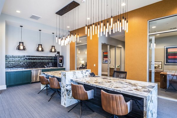 Clubhouse lobby featuring modern design elements at The Madison Apartments