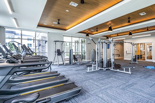 State-of-the-art fitness center with modern equipment at The Madison Apartments