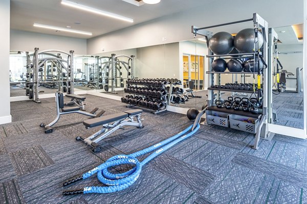 Fitness center with state-of-the-art equipment at The Madison Apartments
