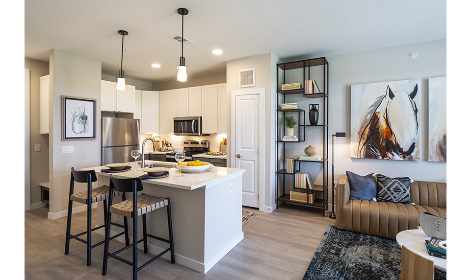 living room at The Madison Apartments