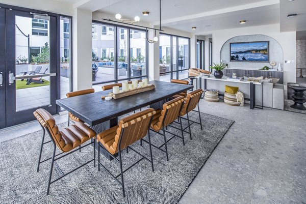 Modern clubhouse featuring stylish seating and entertainment areas at Broadstone Claro Apartments Perfect for social gatherings and relaxation