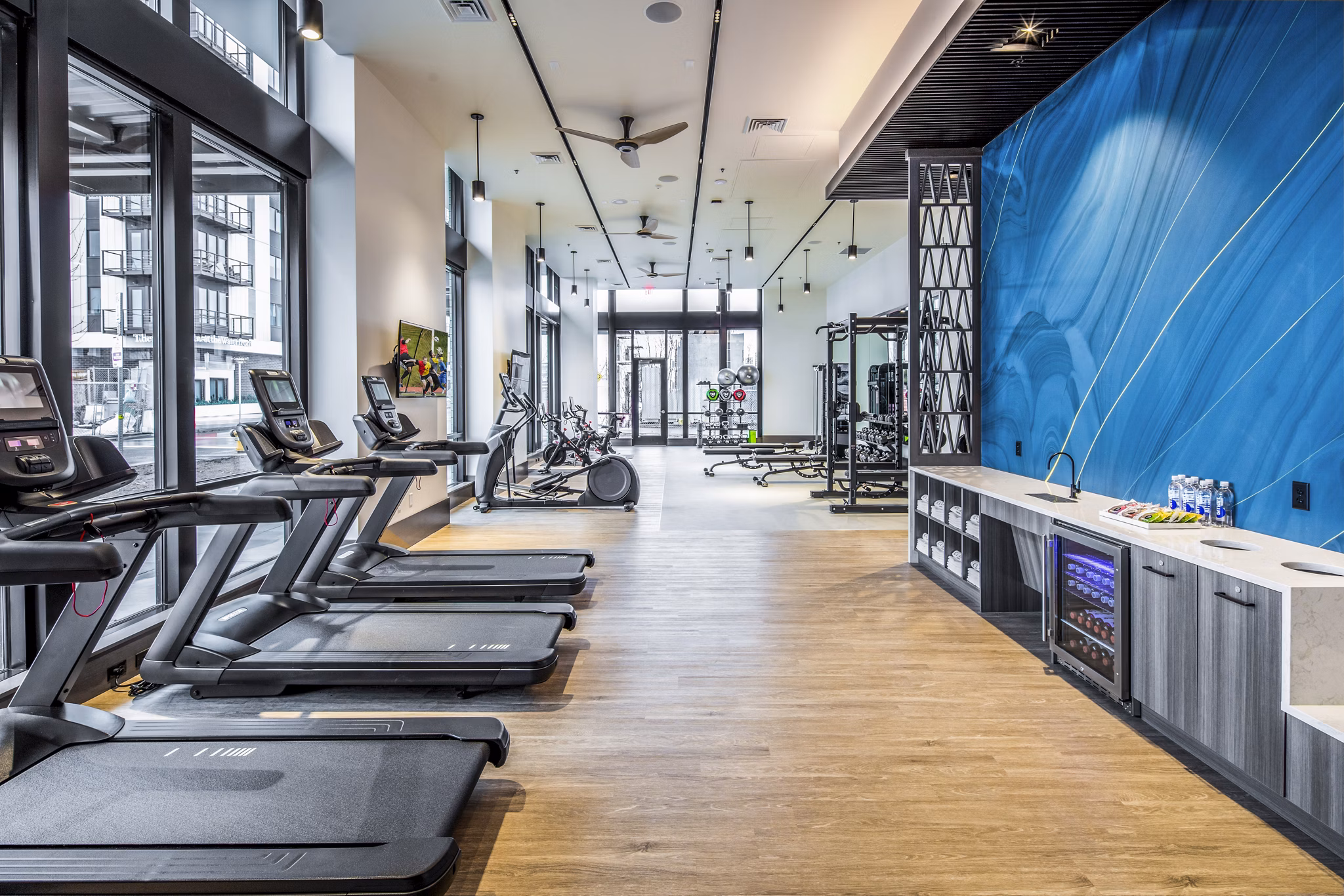State-of-the-art fitness center with modern equipment at Broadstone Claro Apartments, offering a healthy lifestyle for residents