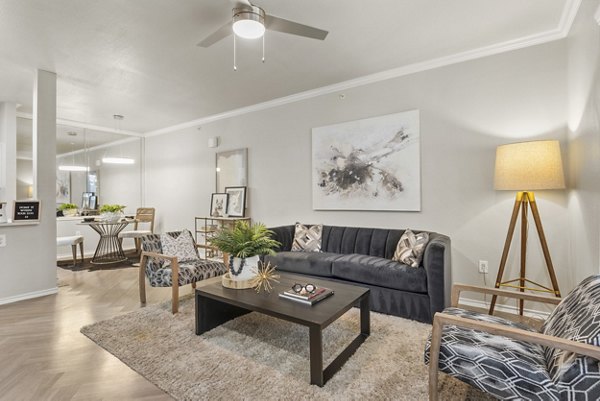living room at Cross Creek at Grapevine Ranch Apartments