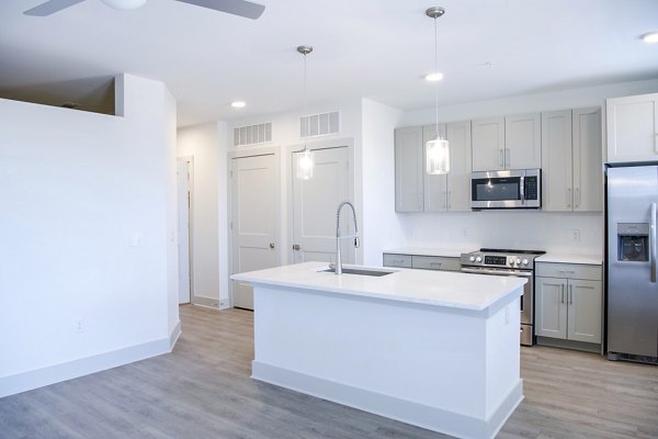 Gourmet kitchen with modern appliances at Lakehouse on Wylie Apartments, designed for luxury living and convenience
