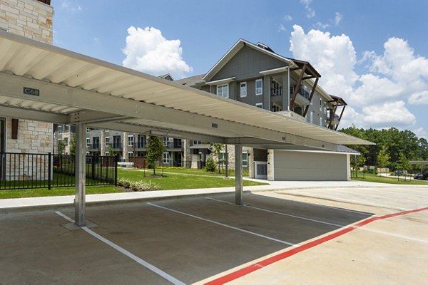 Covered parking at Creekside Park The Grove Apartments, ideal for luxury living with convenience and protection from the elements