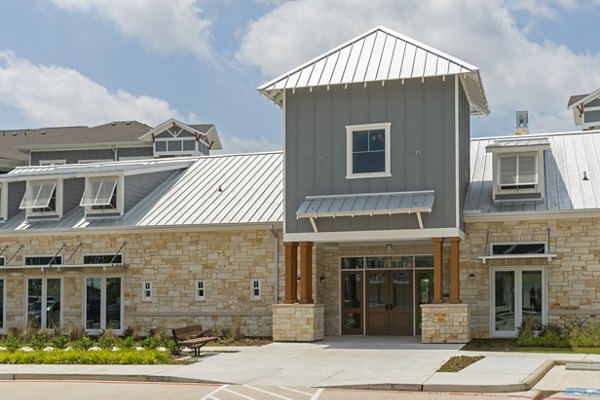 Modern clubhouse and leasing office at Lakeside Row Apartments