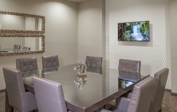 Meeting facility featuring modern design and equipment at The Millennium Six Pines Apartments