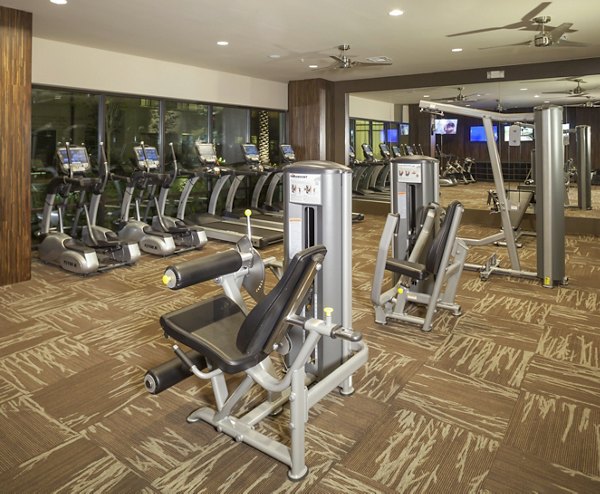 State-of-the-art fitness center with modern equipment at The Millennium Six Pines Apartments in Texas