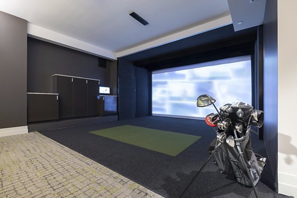 Clubhouse featuring modern design and cozy seating at Two Lakes Edge Apartments
