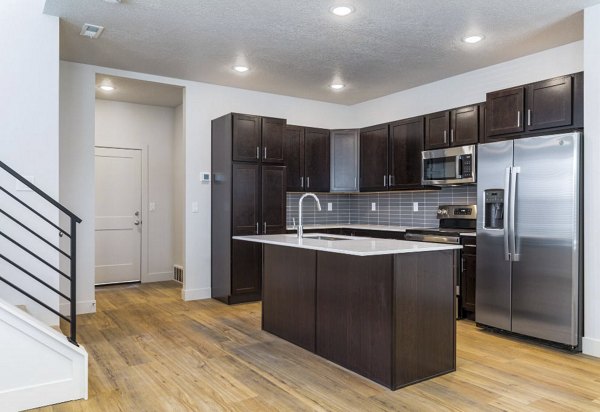 kitchen at Drexler Townhomes at Holbrook Farms Apartments