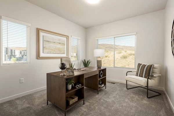 Modern home office with sleek furniture at Black Ridge Cove Apartments