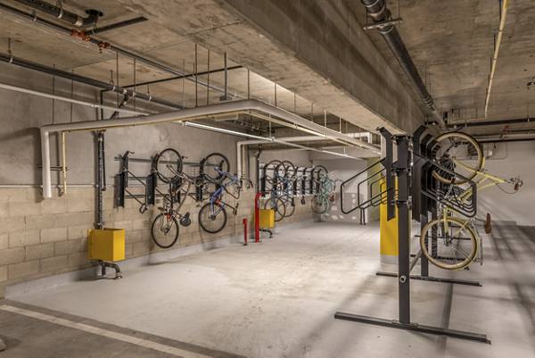 bike storage at mResidences Olympic & Olive Apartments