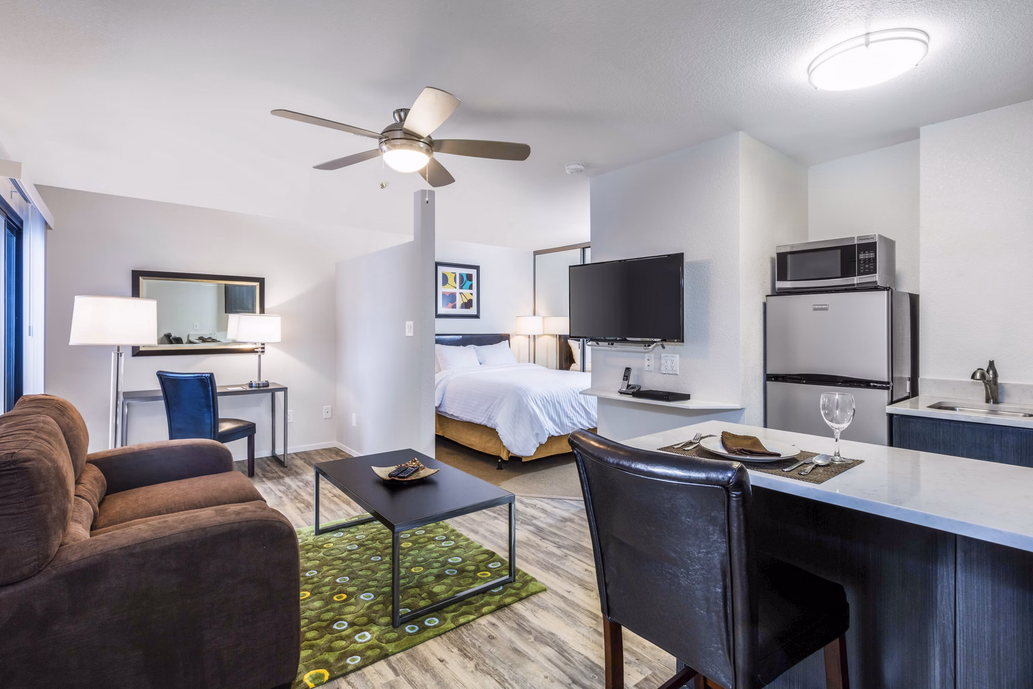 Modern kitchen featuring stainless steel appliances in mResidences Silicon Valley Apartments