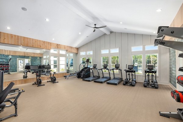 Modern fitness center with state-of-the-art equipment at Wentworth Park Apartments in a luxurious Greystar community