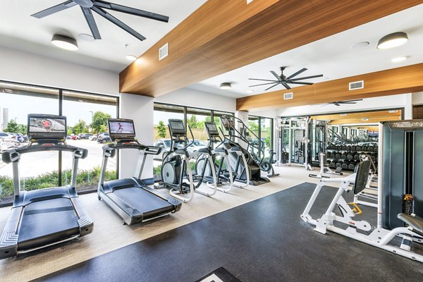 State-of-the-art fitness center with modern equipment at The Banks of Springdale Apartments