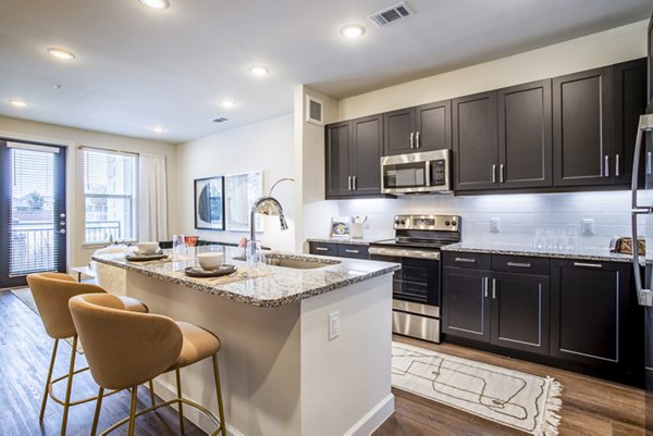 Dining room featuring elegant table setting at West End Apartments