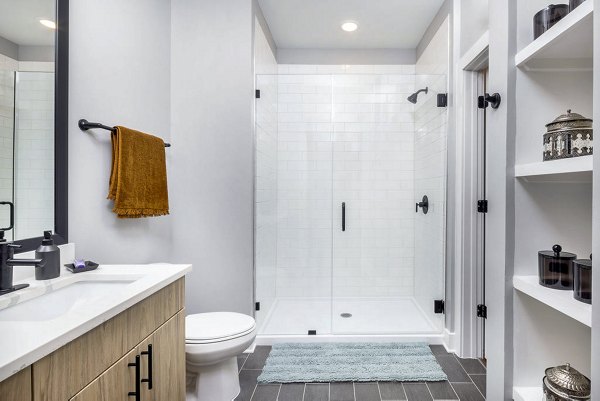 Modern bathroom featuring sleek design elements at Broadstone Optimist Park Apartments