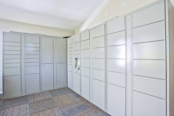 Convenient parcel package pickup lockers at Legacy at Prescott Lakes Apartments