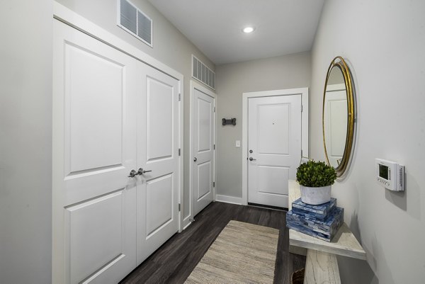 Spacious kitchen with stainless steel appliances in Element Barclay Station luxury apartments