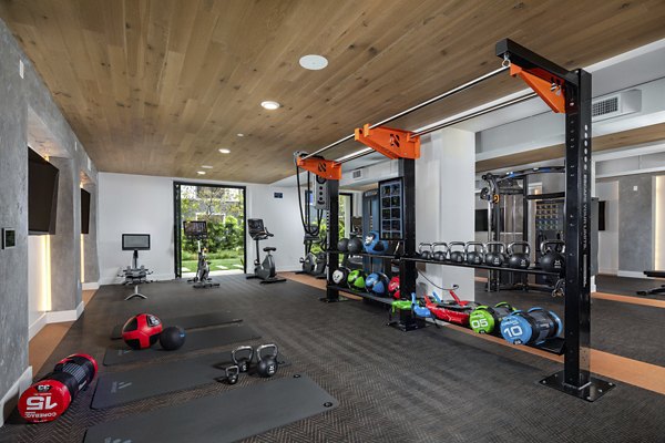 Modern fitness center with state-of-the-art equipment at Citron Apartments