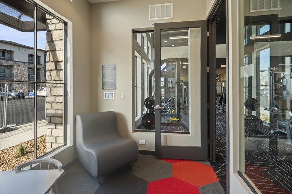 fitness center at Fieldhouse Apartments