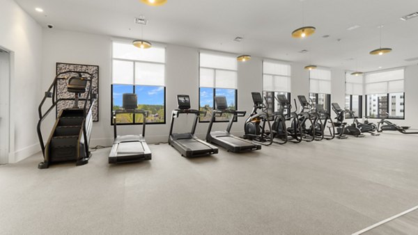 fitness center at Infield Apartments