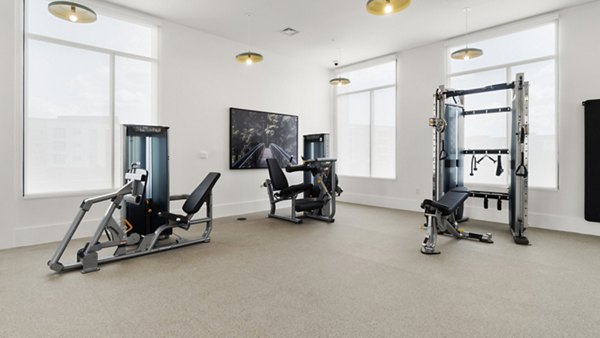 fitness center at Infield Apartments