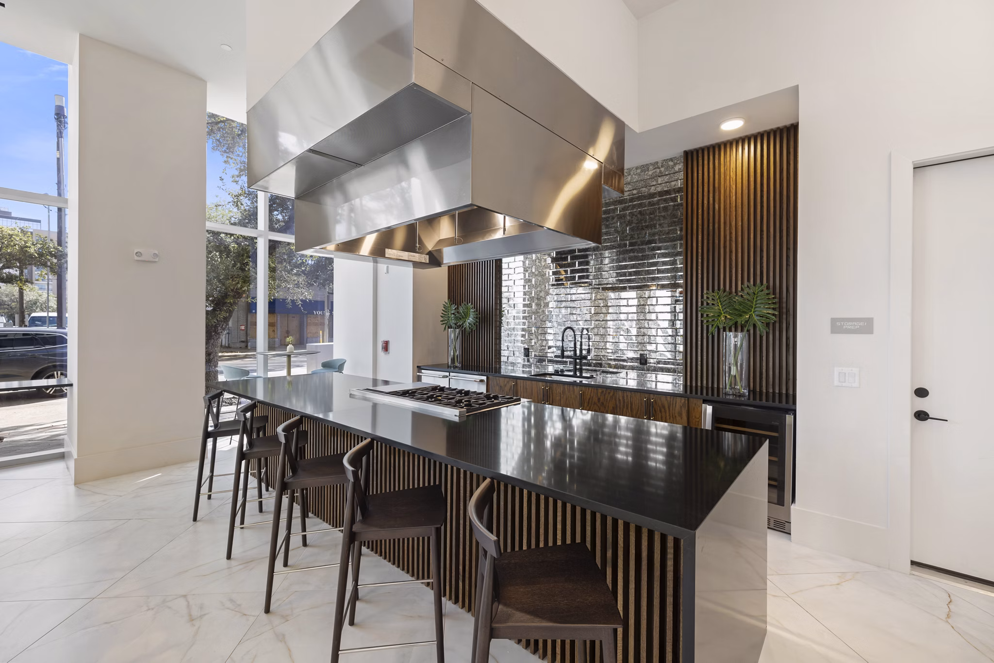 Clubhouse featuring modern decor and seating at Elev8 Apartments