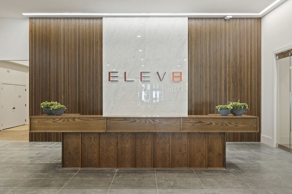 Clubhouse at Elev8 Apartments featuring modern design and recreational spaces for residents