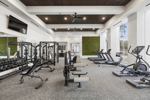 State-of-the-art fitness center with modern equipment at Elev8 Apartments, perfect for an active lifestyle