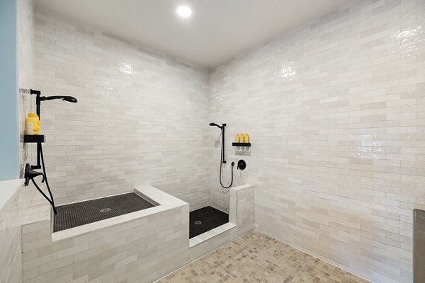 Convenient dog wash station at Elev8 Apartments, perfect for pet-friendly living and offering top-notch amenities