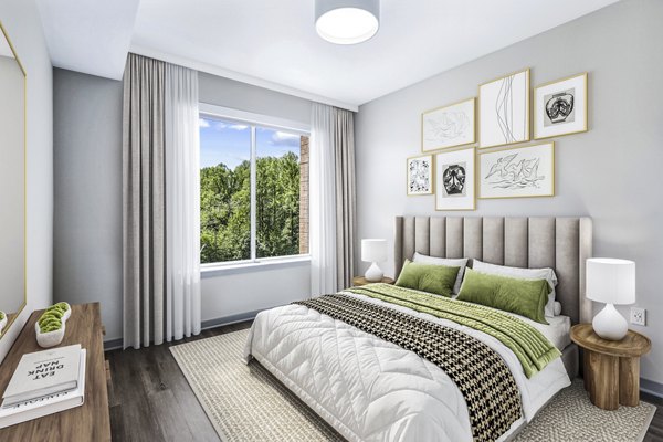 Spacious bedroom with modern decor at Vista Fairfax Corner Apartments