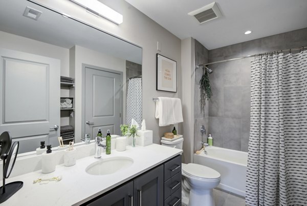 Elegant bathroom with modern fixtures at Vista Fairfax Corner Apartments