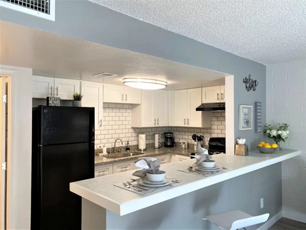 kitchen at Seventh Apartments