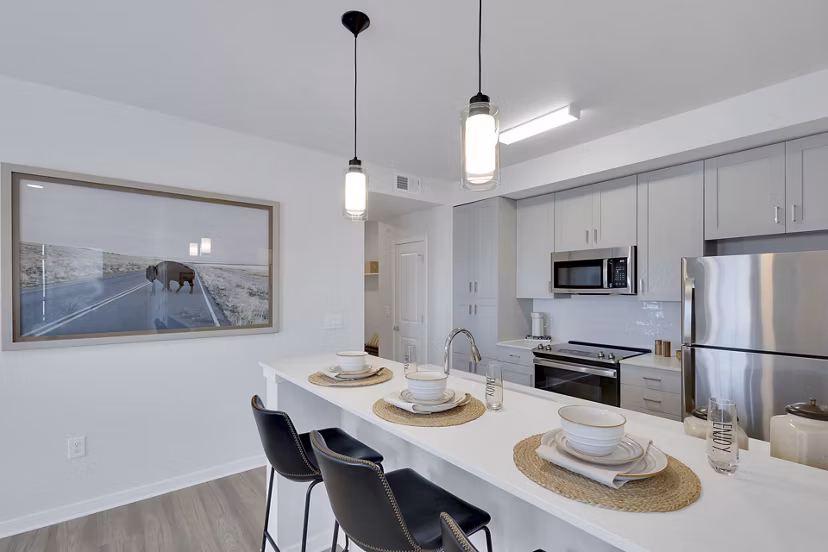 kitchen at Thayne Apartments 