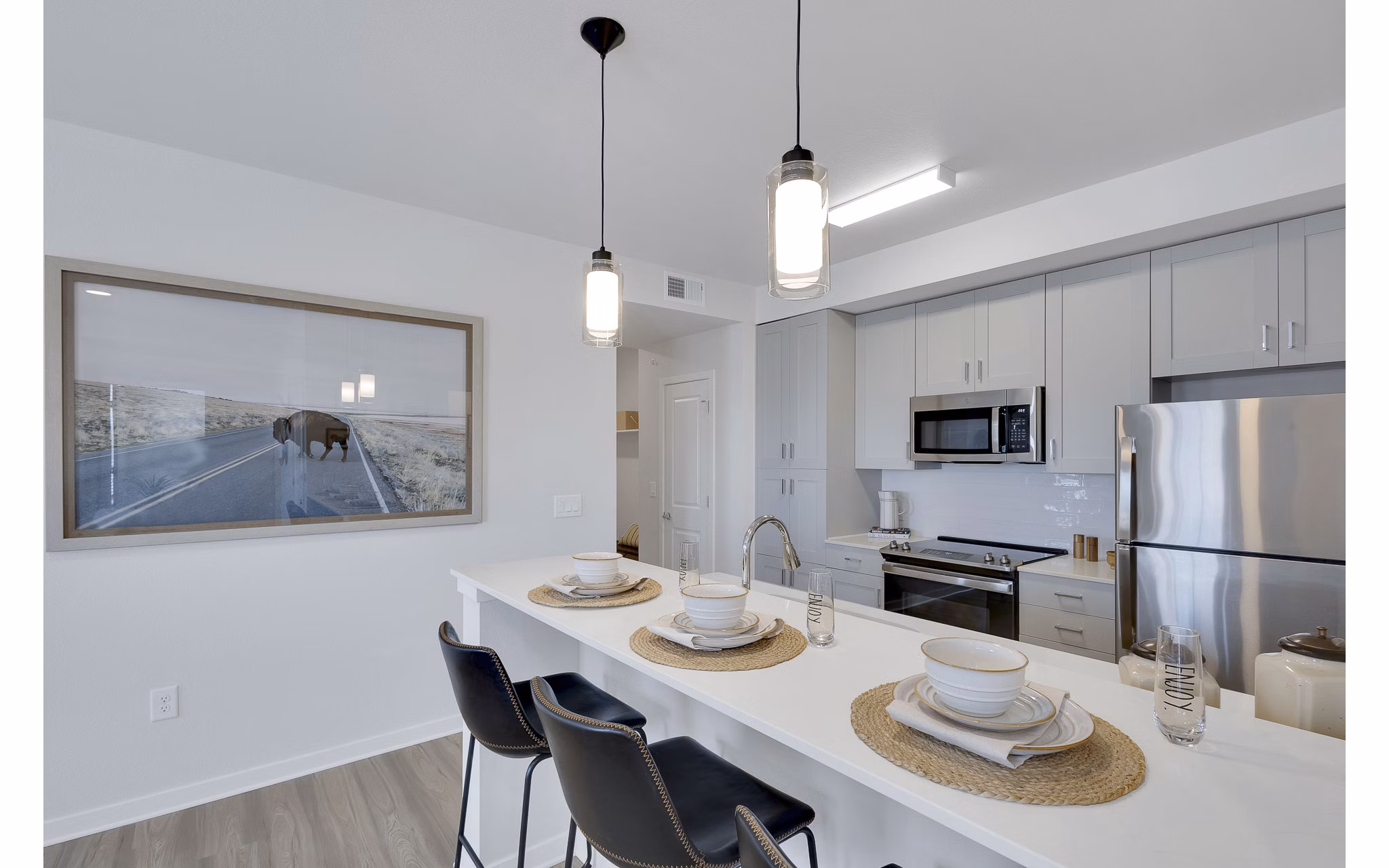 kitchen at Thayne Apartments 