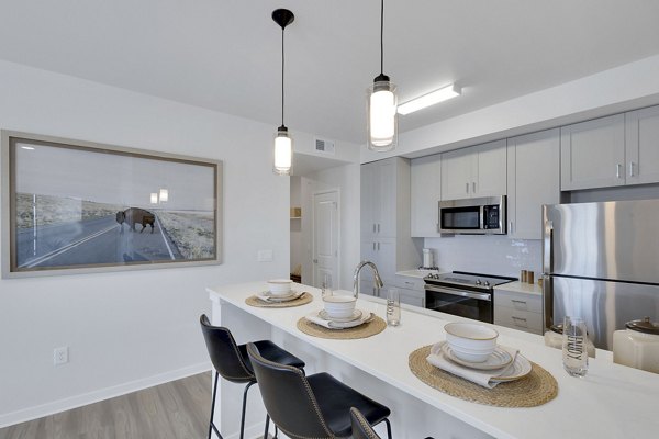 kitchen at Thayne Apartments 