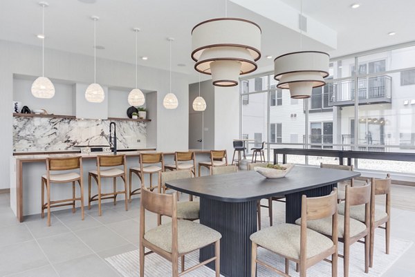 Modern clubhouse with sleek interiors at DASH Downers Grove Apartments