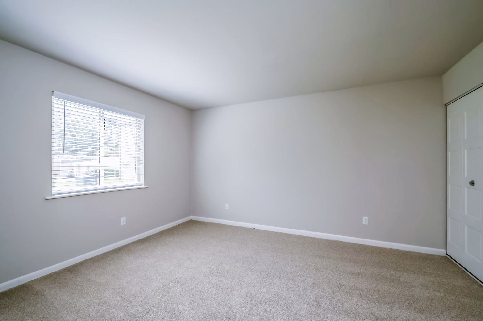 Cozy bedroom with modern decor at Woodshire Apartments