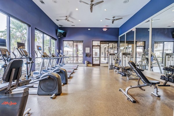 Modern fitness center with state-of-the-art equipment at Harlow Spring Cypress Apartments, offering residents a premium workout experience